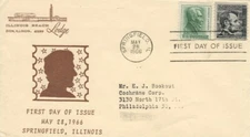 1303 4c ABRAHAM LINCOLN COIL - 1st Illinois Beach Lodge cachet