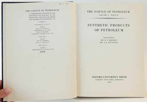 Synthetic Products of Petroleum (The Science of Petroleum, Volume 5) 1953 - Picture 2 of 9