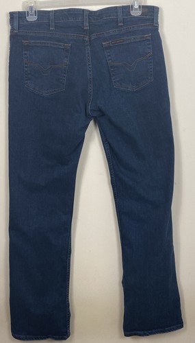 HARLEY DAVIDSON MOTORCYCLE WOMEN'S BLUE JEANS, SIZE 14 TALL, GENTLY WORN 36x34 - Picture 3 of 7