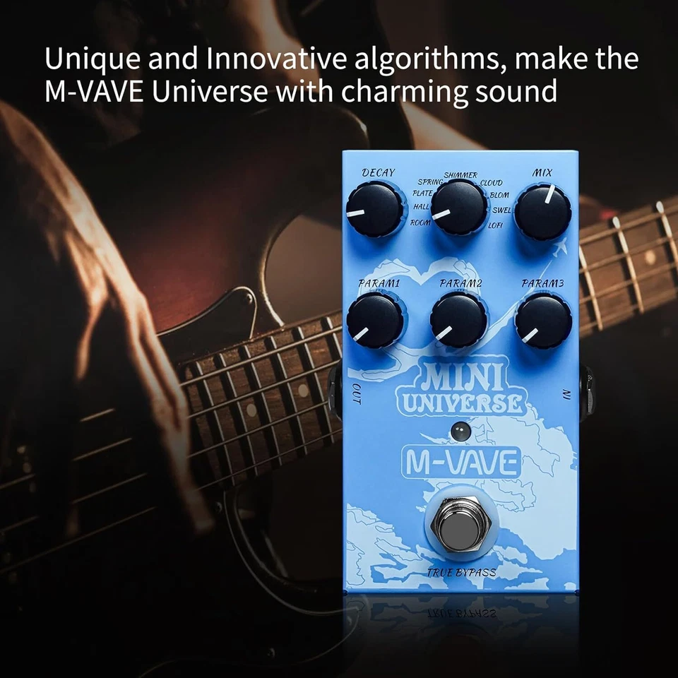 Pedal de Guitarra M-VAVE pd38 Reverb Sonido Único 9 Efectos Universo Pedales Digital Foto 3 de 4