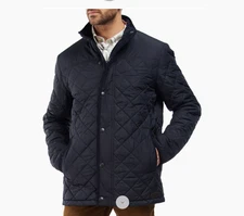 BARBOUR BRENDON Quilted Jacket w/ Leather Trim MSRP $295 Great Reviews