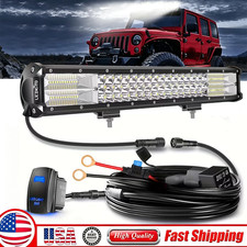 20 Inch Led Light Bar With Wiring Harness Kit For Jeep Truck Boat 4wd Atv Utv