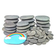 120PCS Painting Rocks, DIY Rocks Flat  Smooth Kindness Rocks for Arts,