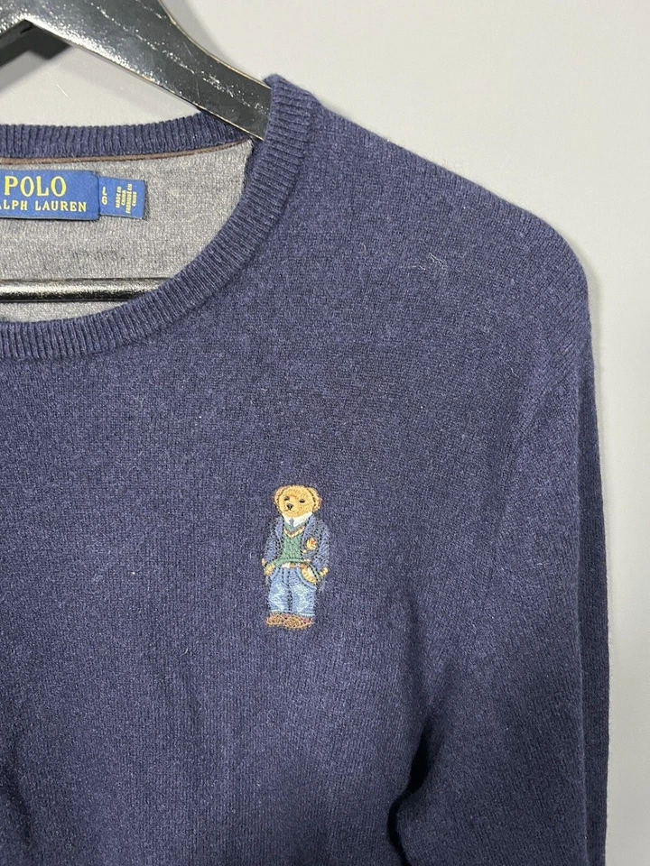RALPH LAUREN POLO BEAR Jumper - Large - Wool - Navy - Great Condition -Mens - Image 2 of 4
