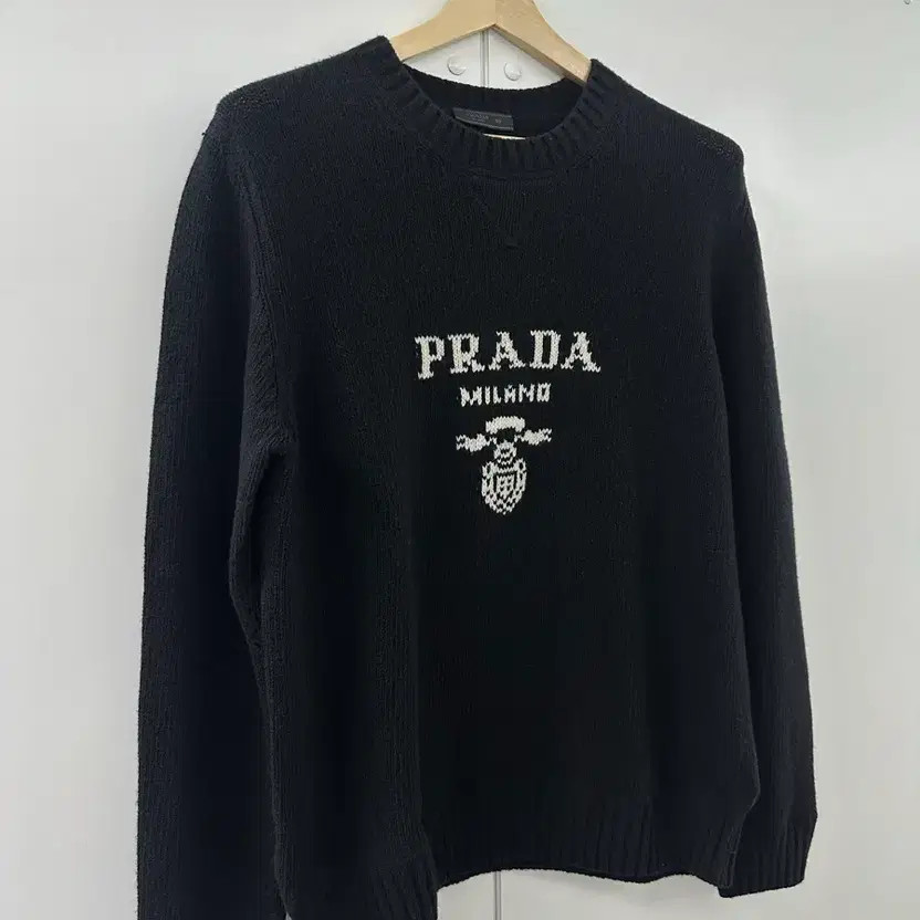 Prada Men's Cashmere Wool Logo Sweater Black 50 thumbnail 7