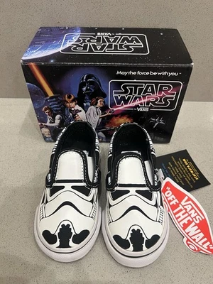 Vans Classic Slip On Star Wars Stormtrooper Toddler Size T-5 New - Image 1 of 4