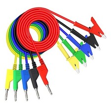 5PCS Test Leads 4mm Stackable Banana Banana Plug to Alligator Clip 3.3ft/1m