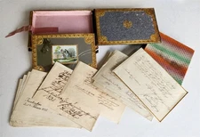 1830s UNUSUAL FAMILY REGISTER BOX BOOK SHAPE GERMAN MANUSCRIPT ARCHIVE antique