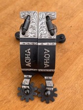 New AQHA Silver Mounted Short Shank Western Show Spurs