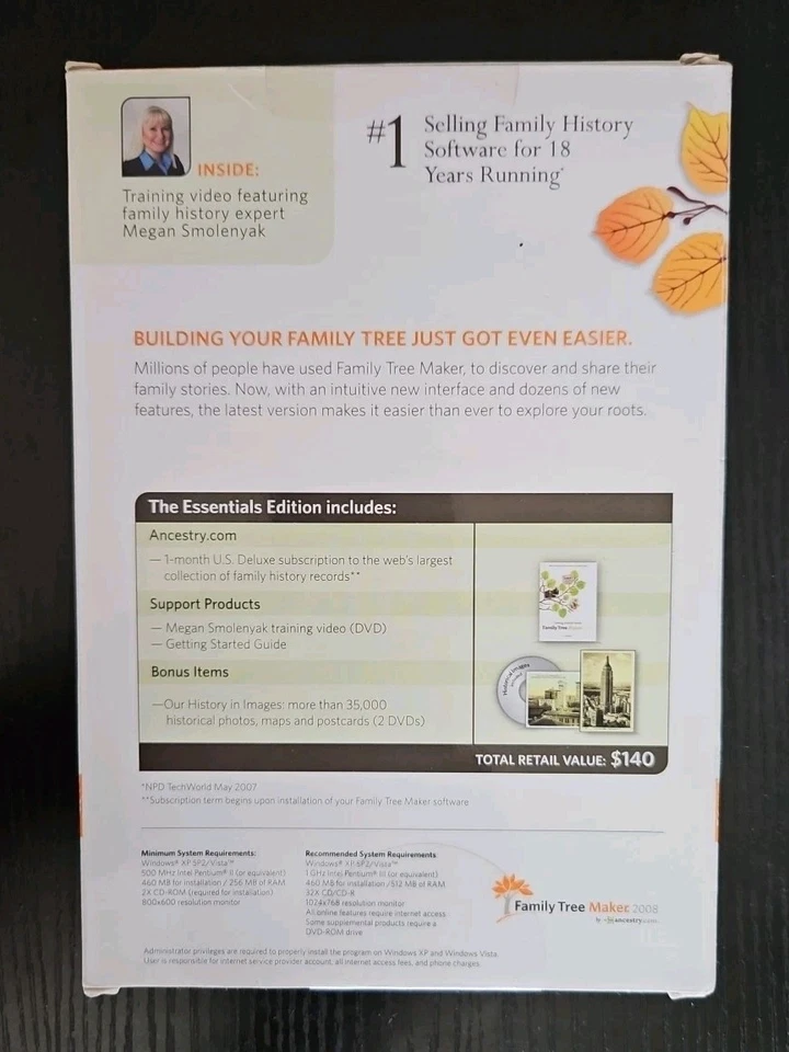 Family Tree Maker 2009 Essentials PC Software Ancestry With Booklet NEW SEALED - Image 2 of 2