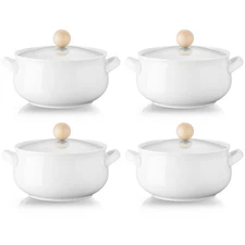 ALELION Small French Onion Soup Bowls, 16 OZ Soup Crocks with Double Handles
