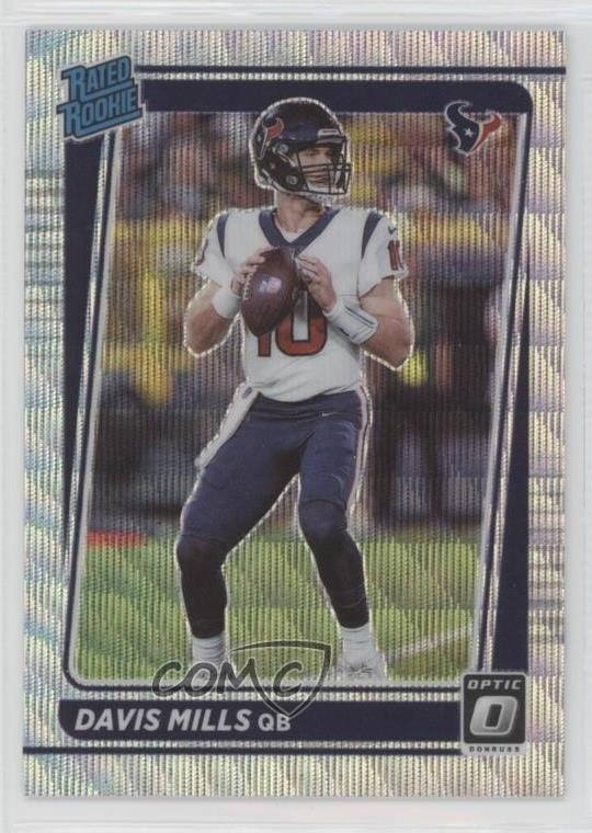 2021 Panini Donruss Optic Rated Wave Prizm /299 Davis Mills #222 Rookie RC