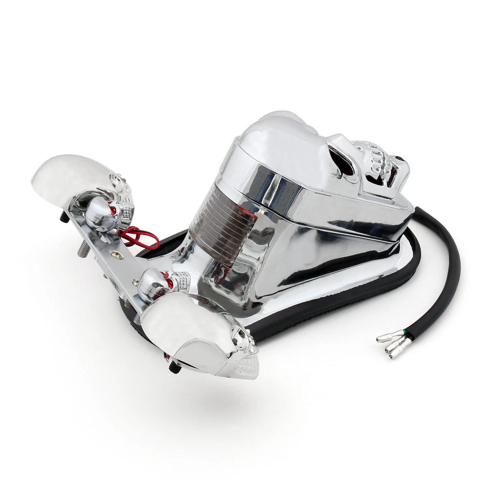 Motorcycle Skull Integrated Brake Stop Tail Turn Signal Light For Dyna CHR #3 Foto 3 de 4