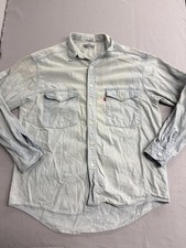 Vintage Levis Diamond Label LS Button Up Light Wash - L