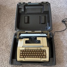 Smith Corona Electric Typewriter 6E Coronet XL Coffee Brown w/Case & Cartridges thumbnail