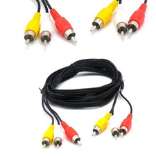 Padarsey RCA 5FT Audio/Video 5ft 3 Male to Male, Silver,White,Yellow