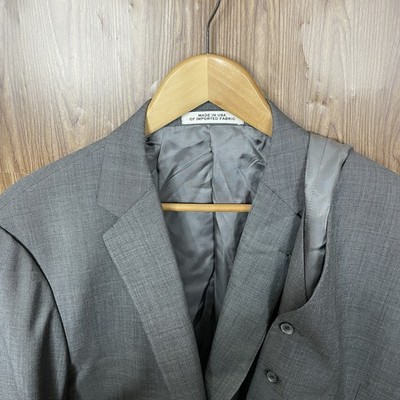 Joseph Abboud 2 Piece Suit Mens 42R Brown Tollegno 1900 Super 120s Italy Wool