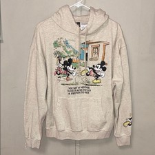 Mickey  Minnie L Cream Tan Graphic Hoodie Places to go Disney