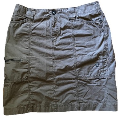 Eddie Bauer Ripstop Skirt Size 12 Brown Cargo Utility Outdoors Hiking Gorpcore