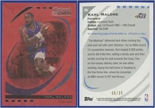 Karl Malone 2006-07 Topps Trademark Moves #96 Wood RED #'d 06/35 - NICE!