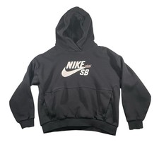 Nike SB Kids Icon Hoodie L Black Pullover Skate Spell Out Graphic Youth