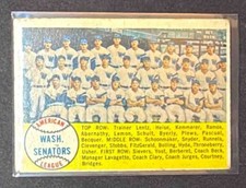 1958 Topps 2nd Series Checklist: 89-176 figcaption #44 Senators
