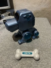 Vintage 1999 Sega Blue Poo-Chi Robot Dog by Tiger Electronic No Tail Ears