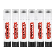 Solid Tempera Paints, 6 Pcs Washable Paint Sticks Paint Pens, Black