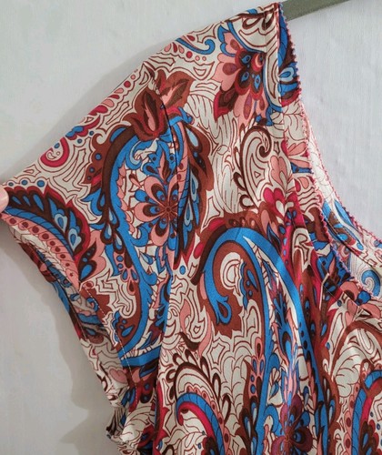Soft Surroundings Kleid Kara Maxi Paisley Boho Stufen Rüschen Gr. Large fließend - Bild 4 von 9