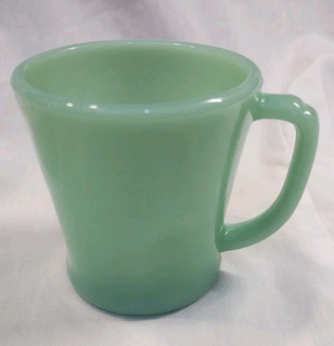 Vintage Fire King Jadeite D Handle Coffee Mug Cup Oven Ware Glass