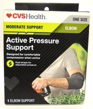 CVS Health Elbow Active Pressure Support MODERATE Support ONE SIZE Free Shipping