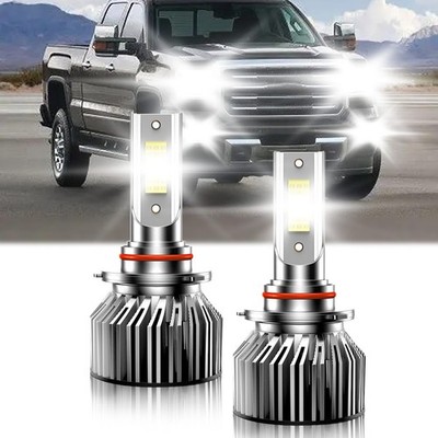 For GMC Sierra 2007-2013 Front LED Headlight Bulb Combo High Beam Bright White
