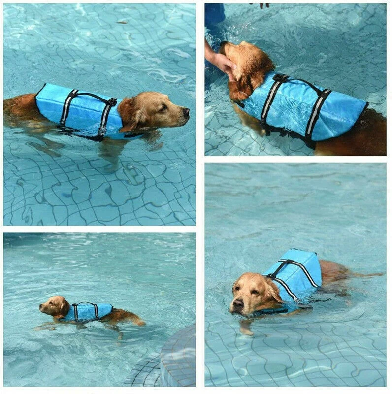 NEW Dog Life Jacket Swimming Float Vest Reflective Adjustable Buoyancy Aid Pet - Image 4 of 4