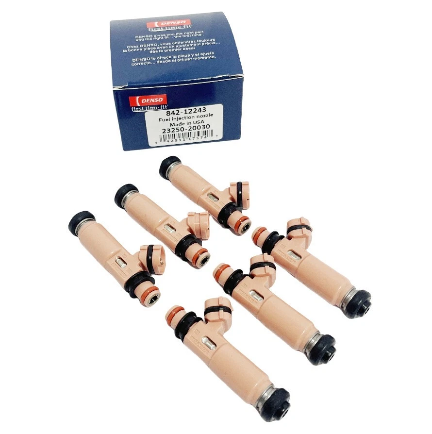 New 6X Denso Fuel Injectors For Toyota Highlander 3.3L V6 2002-2008 23250-20030 Foto 2 de 4