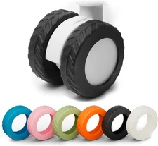 8 Pack Luggage Wheel Covers,Silicone Suitcase Wheel Protectors,(BLACK)