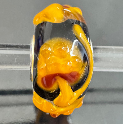 TROLLBEADS OOAK  Textured Mushroom EVENT Bead GORGEOUS RARE & HTF (ONE BEAD) NEW