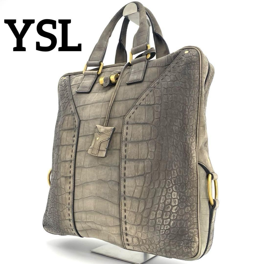 Borsa tote Ysl Saint Laurent in pelle con logo vintage Musa