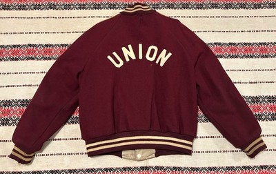 Vtg 60 s Union University Of New York Varsity Reversible Jacket Sz M As Is
