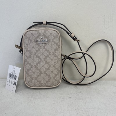NWT Kate Spade KG490 Spade Flower North South Phone Crossbody Beige