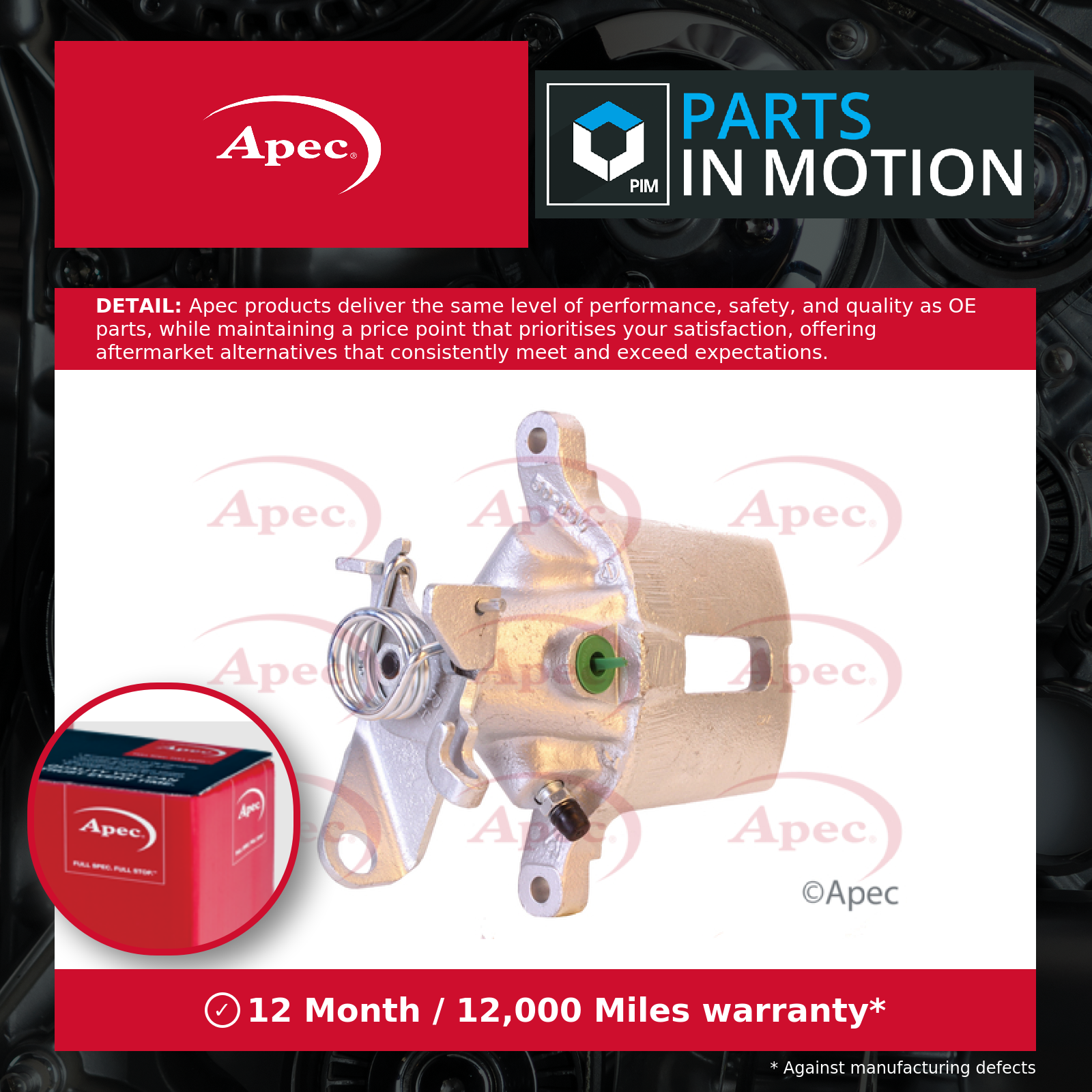 Brake Caliper RCA336 Apec JLM20925 JLM21461 Genuine Top Quality Guaranteed New