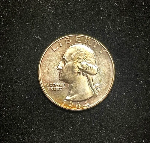 TONED Uncirculated 1964-P Washington Quarter 25c