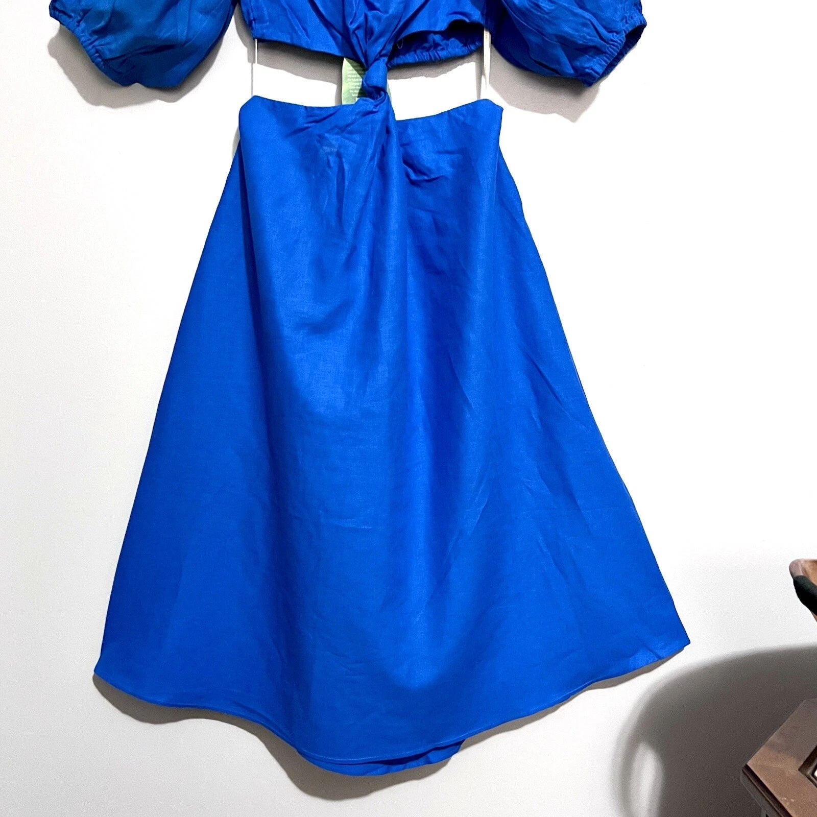 PALM ANGELS Abito nuovo con etichette Farm Rio blu midi nodo senza spalline S OUT ONLINE AL DETTAGLIO $200