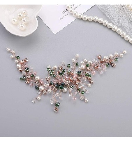 Pezzo di capelli da sposa smeraldo verde accessorio da sposa capelli da sposa vite turchese... - Foto 2 di 4