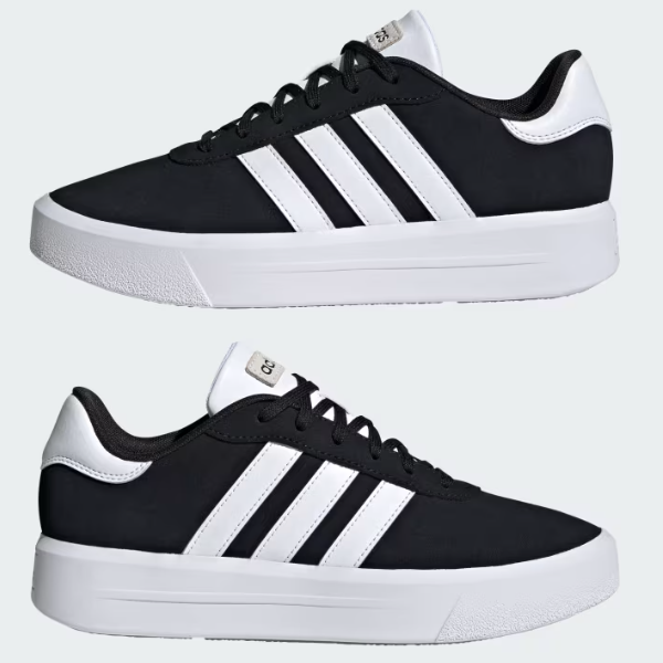 Adidas Women's Court Platform Suede 'Black' - IG8610