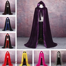 Gothic Hooded Velvet Cloak Gothic Wicca Robe Medieval Witchcraft Larp Cape