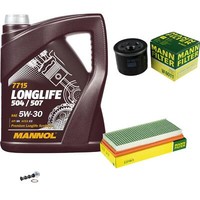 Mann Inspektionspaket 5L Mannol Longlife 504/507 5W-30 FüR Smart Fortwo Cabrio
