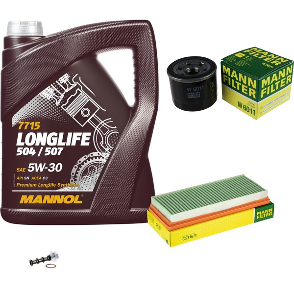 Mann Inspektionspaket 5L Mannol Longlife 504/507 5W-30 FüR Smart Fortwo Cabrio-image