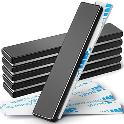 SUPER STRONG NEODYMIUM BAR MAGNETS Poderosos imanes de barra de neodimio con adhesivo de doble cara, 6 Pack