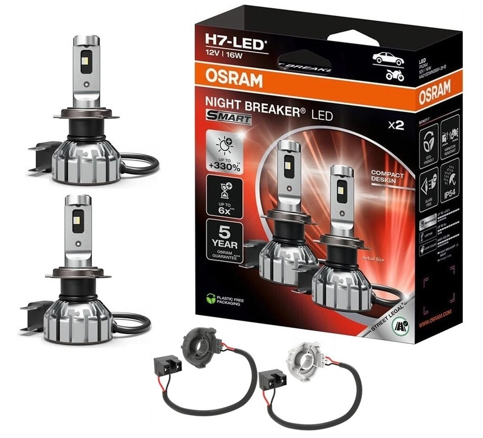 OSRAM NIGHT BREAKER H7 LED 330% Set für VW Golf 7 5G 13-17 64210DWNBSM DA05