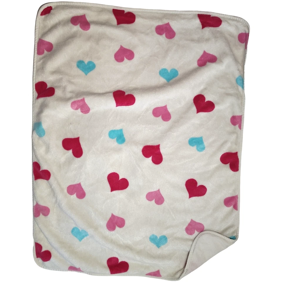Manta Northpoint Baby Beige Corazón Vellón Rosa Azul Rojo Difícil de Encontrar Lovey Seguridad Foto 2 de 4